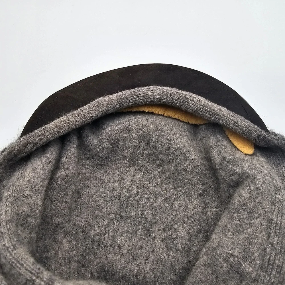 Vtg Polo Ralph Lauren Wool Blend Flat Cap Gray Houndstooth Driver Hat Ivy Tweed